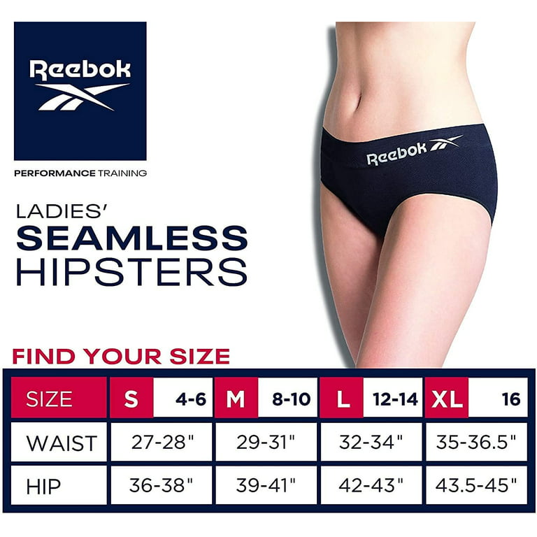  Reebok Womens Underwear 5 Pack Seamless Hipster Briefs