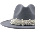 thumbnail image 2 of Sombrero Fedora Macarena Gris Cachemira Banda Ancha Hombre, 2 of 2