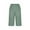 A Mint Green, variant on Womens Pants Cotton Linen Summer Solid Color Loose Straight Leg Pants With Pockets Side Slit Buttons Five Quarter Pants