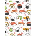 thumbnail image 2 of Cute Sushi Blanket Japanese Food Kawaii Sushis Roll and Love Throw Blankets Gifts for Kids Adults Lightweight Soft Fleece Cozy for Sofa Couch Bed Room Birthday Decor 40x50in, 2 of 6