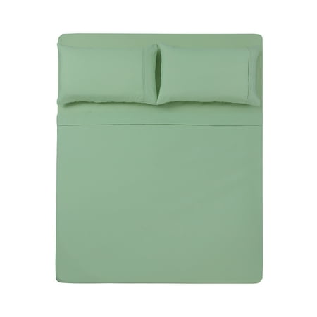 - 4 PC QUEEN SHEET SET MICROFIBER SOLID NILE GREEN -SERIES 1400-