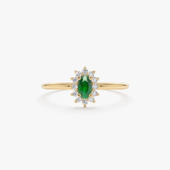 Gold Emerald Ring, Princess Diana Ring, Created Emerald, Victorian Ring, Princess Di Ring, Gold Plated Ring, Gold Antique Ring, Emerald Ring