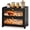 Black, variant on Double Layer Bread Box for Kitchen Countertop, Large Breadbox Bread Container Storage with Acrylic Door, Wooden Farmhouse Bread Holder (Brown, Medim-15.7" L x 9.5" W x 13" H)