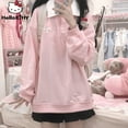 thumbnail image 2 of Sanrio Hello Kitty Long Sleeve Polo T-shirts College Style Y2k Spring Clothes Loose Tops Women Cartoon Print Kawaii Tees Shirts, 2 of 9