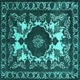 thumbnail image 1 of Ahgly Company Indoor Square Oriental Turquoise Blue Industrial Area Rugs, 4' Square, 1 of 4