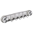 thumbnail image 3 of Self-Adhesive Suction Cup Hooks Rack for Bathroom, No Drilling Wall Mounted Towel Rack with 5 Hooks, Storage Shelf for Kitchen, Toilet, Shower, Space Saving Foldable Hooks, 1Pc(Silver,15.7x1.2x2.3"), 3 of 9