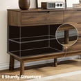thumbnail image 6 of 47" Wide 6 Drawer Dresser, Mid-Century Modern Double Dresser for Bedroom, Large Wood Storage Chest of Drawers, Dark Walnut Finish, 6 of 9