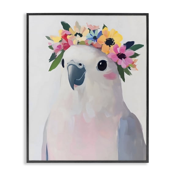 Stupell Industries Eclectic Flower Crown Dove Black Framed Giclee Art, 11 x 14, by The Prints Vibe