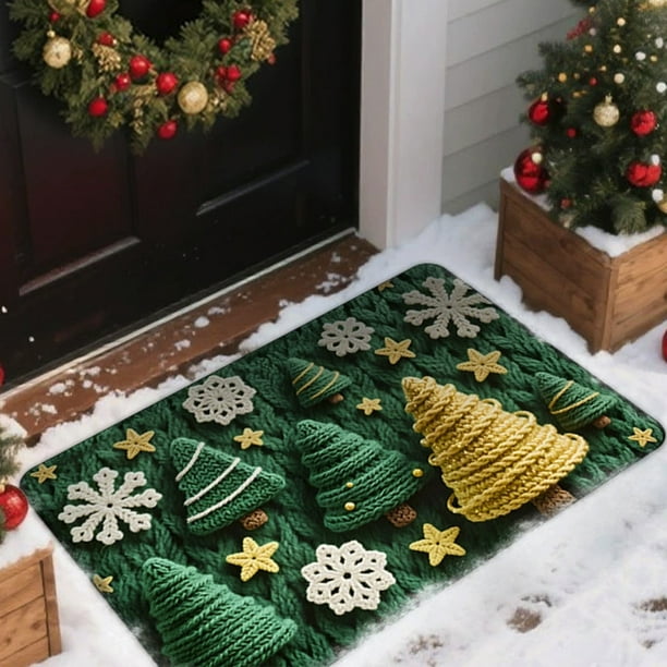 Adornos navideños, alfombras navideñas de 120 x 80 cm, tapete navideño, tapete navideño, decoración navideña para sala de estar, dormitorio, cocina, baño.