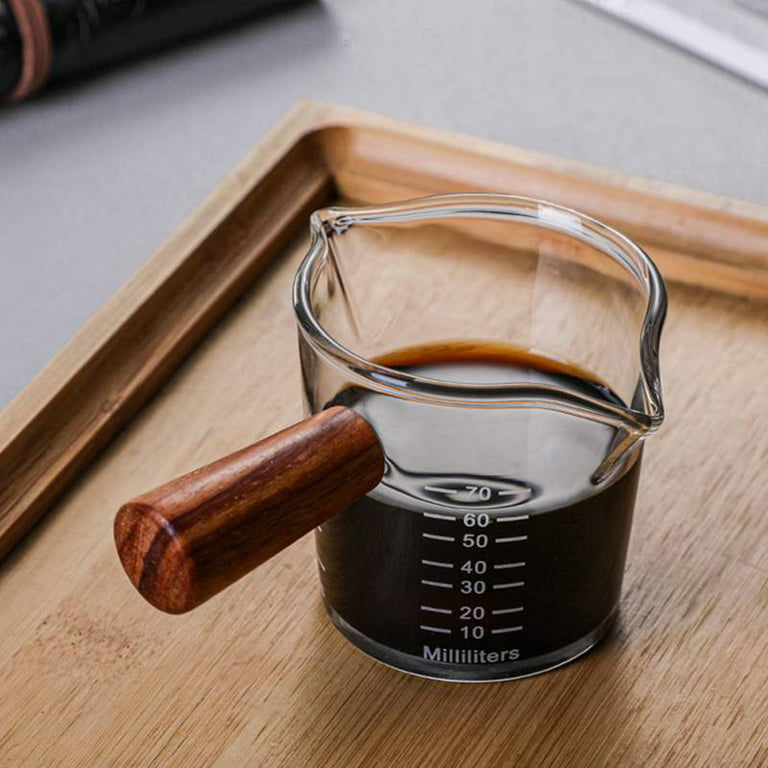 Espresso Shot Glasses 2.5OZ Double Spouts Measuring Cup Espresso Accessories  wit