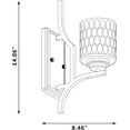 thumbnail image 5 of Vanity Art 1 Light Dimmable Weathered Black Armed Sconce Lighting | Modern Fixtures Accent Wall Lights for Bedroom Entrance Doorway Dining Room Living Room Hallway Bathroom Scones S4001BK-C03, 5 of 5