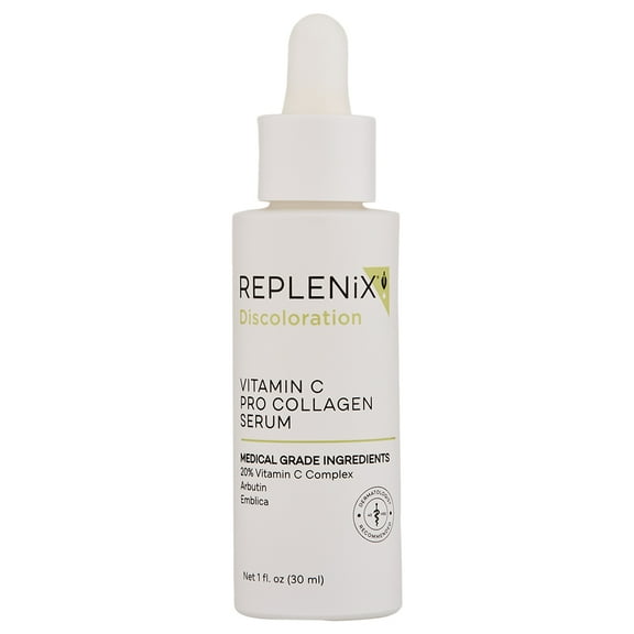 Replenix Discoloration, Vitamin C Pro Collagen Serum, Fragrance Free, 1 fl oz (30 ml)