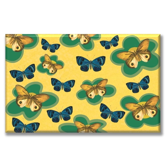 Cuadro Canva Pixtreats listo para Colgar tipo galería Mariposas y Flores Verdes 60X90 cm