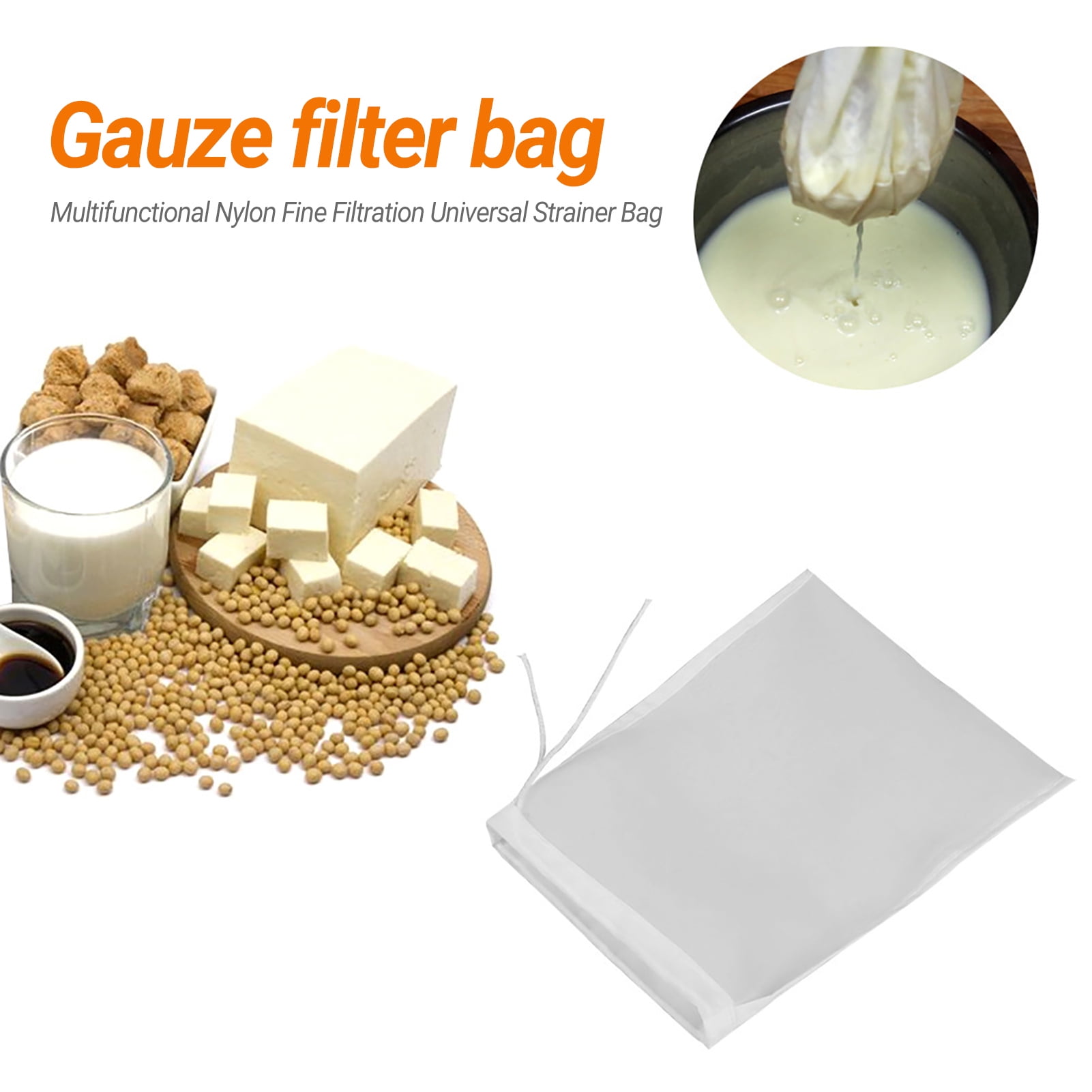 Travelwant 200Packs Pro Quality Nut Milk Bag Big Commercial Grade Reusable Almond Milk Bag