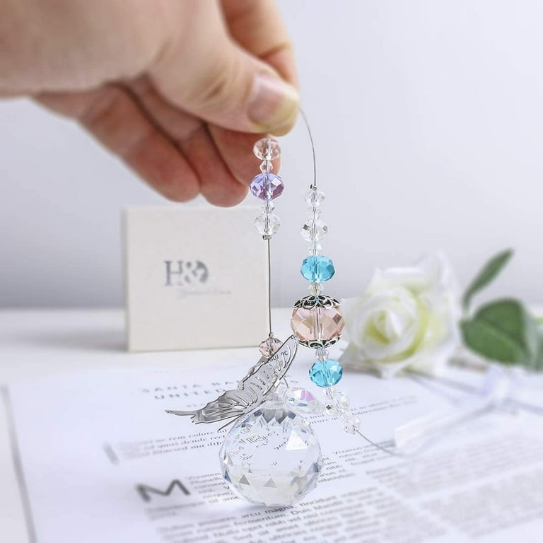 H&D HYALINE & DORA 1 7PCS Crystal SunCatchers Hanging Sun Catcher with  Colorful Beads Prism Chain Pendant Christmas Ornament, Window Home Wall  Tree C
