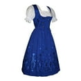 thumbnail image 2 of Dirndl Trachten Haus 3 Piece Long German Oktoberfest Dirndl Cotton Dress for Womens and Girls - Blue, 2 of 9