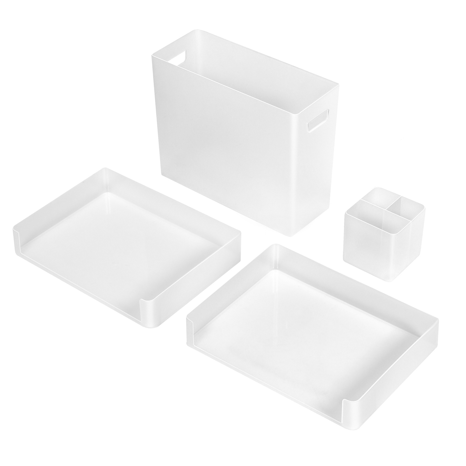Sorbus Desk Organizer Set for Office Supplies & Home Accessories, Paper File Organization Box, Stackable Letter Tray, File, Pen Organizers, Great for Desktop, Workstation, Classroom, Plastic