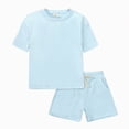 thumbnail image 2 of Toddler Girl Clothes Toddler Girls Summer Clothes Set Solid Short Sleeve T Shirt With Shorts Set Girls 2 Piece Tracksuit, 2 of 6