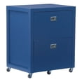thumbnail image 1 of Linon Peggy Rolling Wood File Cabinet in Navy Blue, 1 of 18