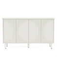 thumbnail image 5 of Demi Bonn 59" Sideboard Buffet Storage Cabinet with Doors, Modern Credenza Accent Cabinet for Kitchen Entryway Living Dining Room, White, 5 of 6