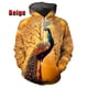 thumbnail image 3 of Sudadera con capucha hermosa de pavo real para hombre, suéteres para hombre, sudaderas con capucha con estampado 3D de animales del zoológico Maurya, ropa para mujer, moda Harajuku, sudadera con capuc, 3 of 5