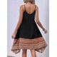 thumbnail image 4 of Vestido Bohemio con Bloques de Color para Mujer, Estilo Hawaiano, con Tirantes Finos y Vuelo. Negro M, 4 of 10