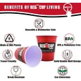 thumbnail image 3 of Vaso de vidrio reutilizable Red Cup Living, 500 ml, paquete de 4, 3 of 6