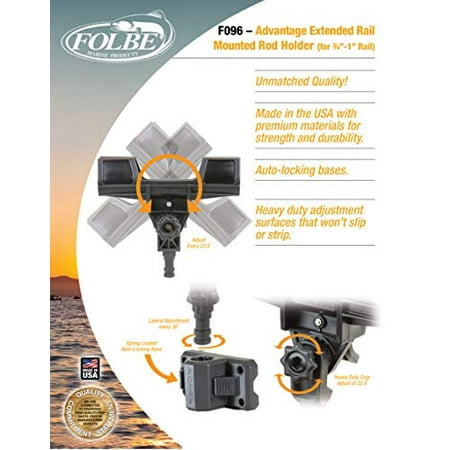 F096 - Advantage Extended Rail Mounted Fishing Rod Holder (for 3/4 -1 Rails)