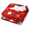 thumbnail image 3 of Christmas Stick Gingerbread Man Red Christmas Throw Blanket Soft Flannel Throw Blankets with Snowflake Santa Claus Pattern Cozy Blanket for Couch, Sofa and Bed Gifts for Xmas 40"x50", 3 of 6