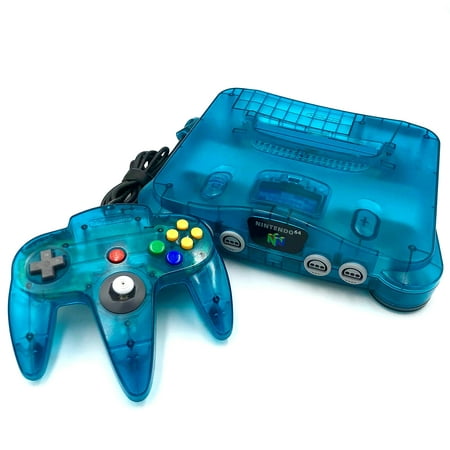 Refurbished Nintendo 64 Ice Blue Video Game Console with Matching Controller (50 Best N64 Games)