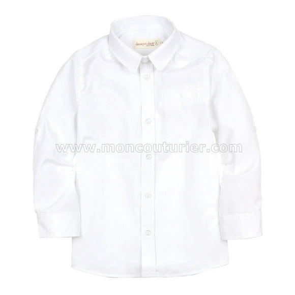 Deux par Deux Boys' White Shirt Cool Class, Sizes 2-10 - 10