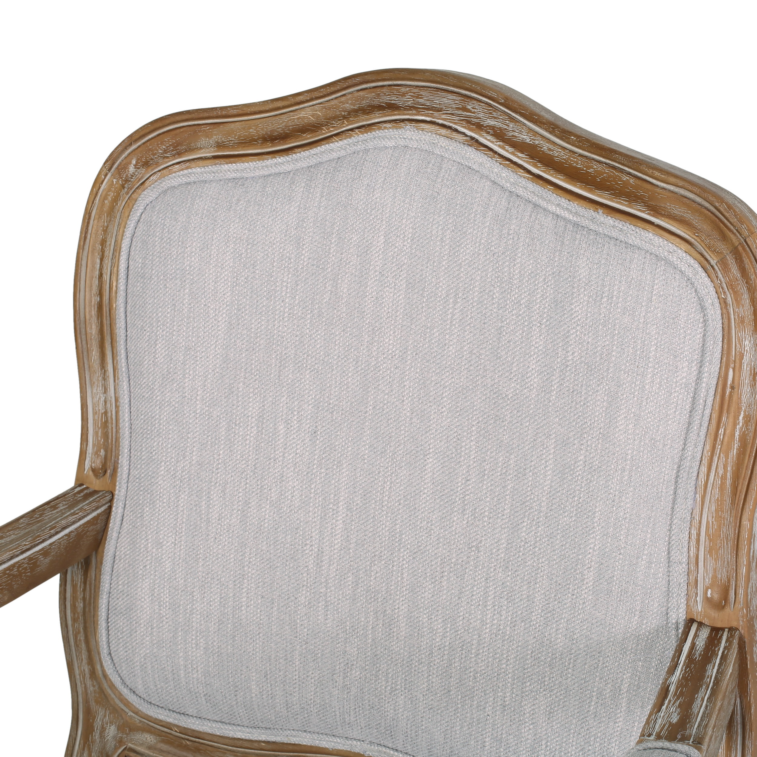 Noble House Joni Indoor French Fabric Dining Chair, Set of 6, Light Gray