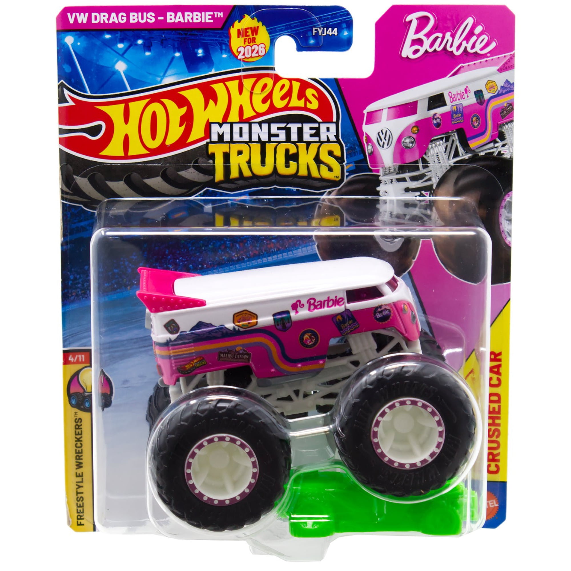 Hot Wheels Freestyle Wreckers VW Drag Bus - Barbie Diecast Car