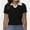 Black and white, variant on Women's Summer Short Sleeve Shirt V-Neck Collar Pullover Tops Lightweight Knit Polo Shirt