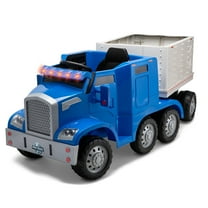 Kid Trax Semi-Truck and Trailer Ride-On Toy, Blue