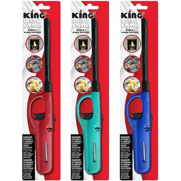 3 Pack King Multi Utility Lighter Assorted Colors