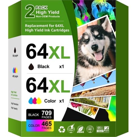 64XL Ink Cartridges Compatible for HP 64 Ink Cartridges HP Ink 64 XL 7858 7855 7155 7255e 7955e