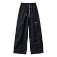 thumbnail image 3 of Xyant Girl's Cargo Pants Casual Hiking Loose Fit with Multi Pockets Hight Waist Trousers (Black,11-12 Years), 3 of 4