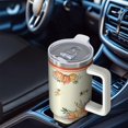 thumbnail image 4 of 40oz Tribal Print Fall Mug, Fall Lover's Coffee Cup Double Insulated With Handle Spill Proof Lid Straw Gift Travel Tumbler Must Have, 4 of 5