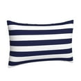 thumbnail image 2 of Daiia Navy Blue And White Stripes Bedding Waterproof Pillow Protector Zippered Queen – Bed Bug Proof Pillow Encasement-16"x24", 2 of 9