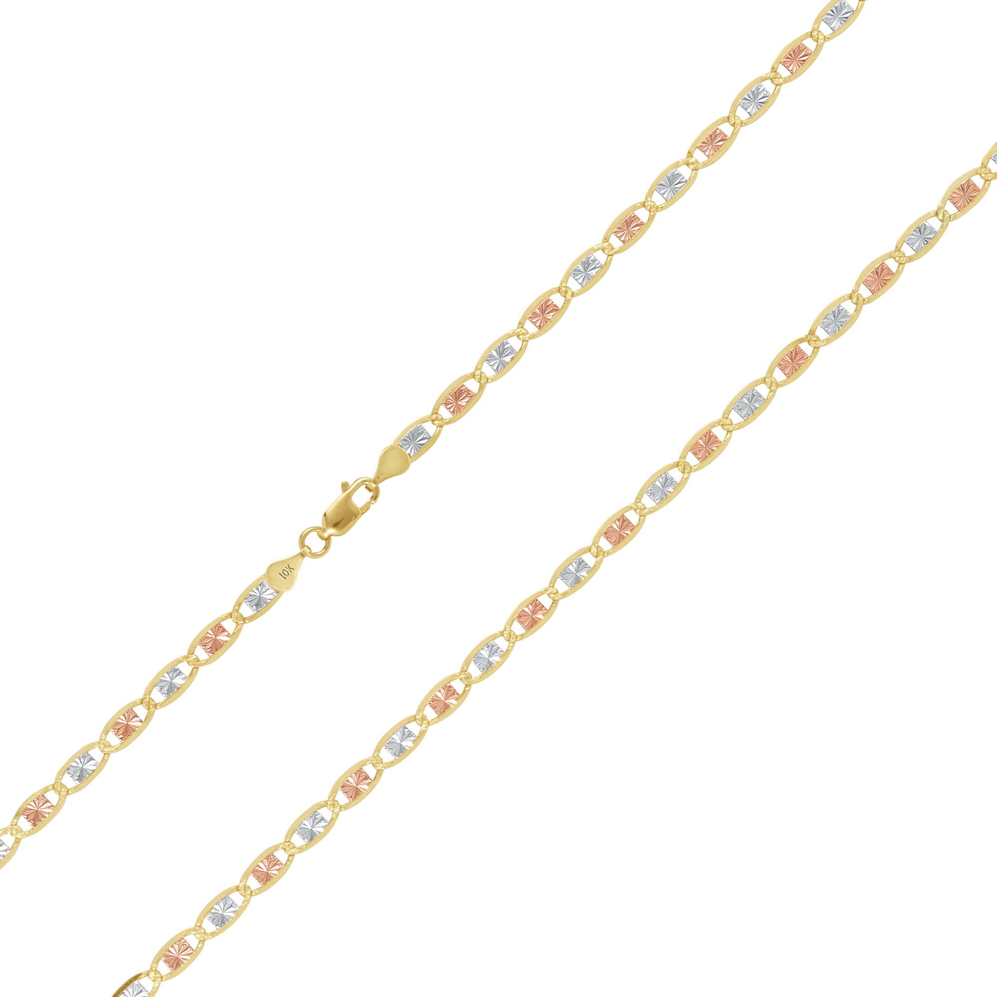 Nuragold 10k Real Yellow Rose White Gold Solid Valentina 2.5mm Anchor Link Chain Bracelet or Anklet (7"-9") Dainty Italian Jewelry for Women