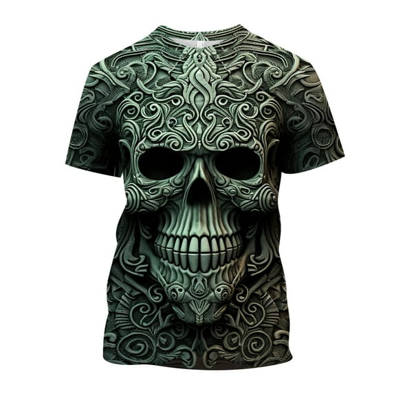 YUIVH Men's Summer Tops Versatile Daily Tees Street Cool Round Neck Short Sleeved T Shirt Fashion Short Sleeved T Shirt Crewneck T-Shirt For Men
