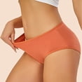 thumbnail image 5 of Women's Mid Rise Solid Cotton Brief Panties Soft Stretch Breathable Full Coverage Underwear Comfort Daily Ladies Bikini Panties ,S,Ginger, 5 of 6