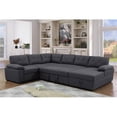 thumbnail image 2 of Bowery Hill 5-Seat Fabric Sleeper Sectional Sofa with Storage in Dark Gray, 2 of 8