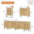 thumbnail image 3 of 94.5" Modern Reeded 4-Door Sideboard with Charging, 4-In-1 Wooden Credenza Storage Cabinet for Kitchen, Dining Room, 3 of 9
