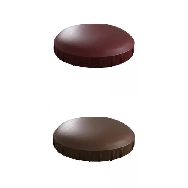 2 piezas de funda para taburete, resistente al agua, elástica, sintética, protector de silla, funda para taburete, funda para cojín de asiento, para salón, hogar, bar, rojo y marrón Yotijar Fundas de cojines de barra