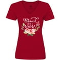 thumbnail image 3 of Inktastic Blessed to Be a Nana with Flowers Women's V-Neck T-Shirt, 3 of 5