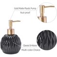 thumbnail image 3 of Ceramics Gold Soap Dispenser for Bathroom, Round Soap Dispenser with Delicate Embossed Rhombus Design (Black), 3 of 7