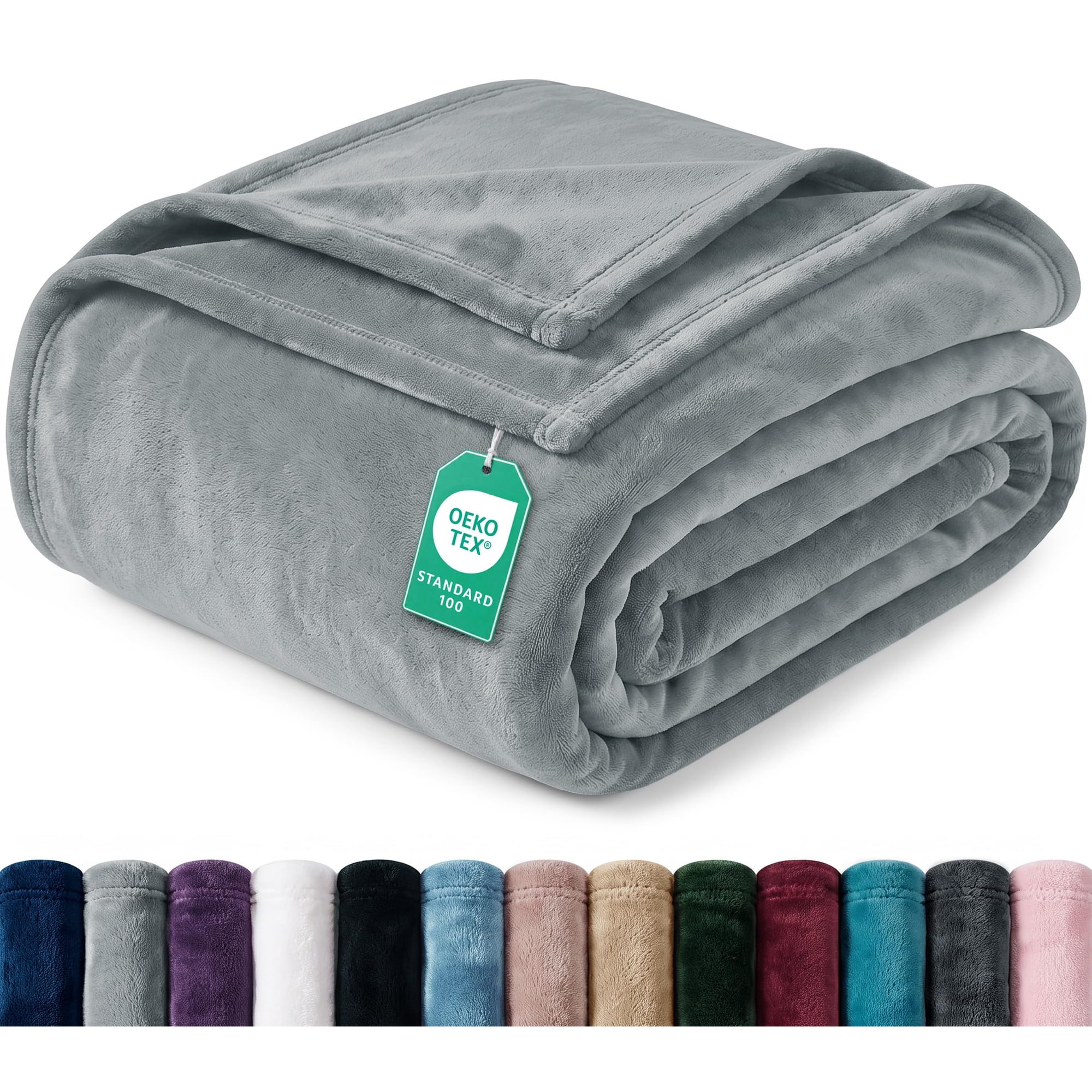 Utopia Bedding Cool Grey Fleece Blanket Queen Size Fuzzy Soft Anti-Static Microfiber Bed Blanket (90x90 Inch)