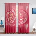 thumbnail image 2 of Hot Pink Love Hearts Sheer Voile Curtain Princess Cute Modern Minimalist Tulle Curtains for Living Room Bedroom Kitchen, 2 of 7